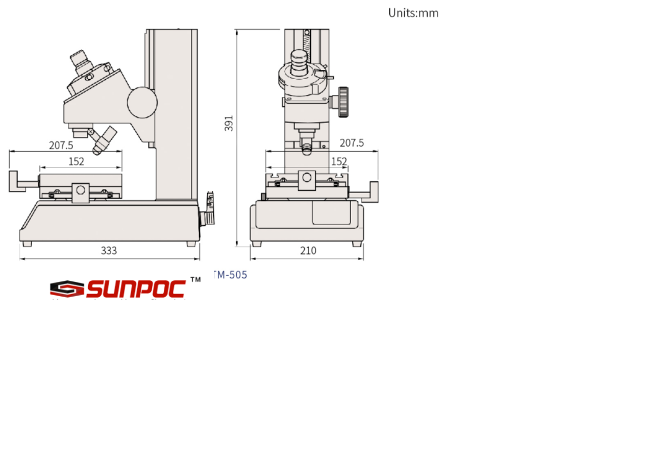 Mikroskop pomiarowy warsztatowy SPTM-505 SUNPOC